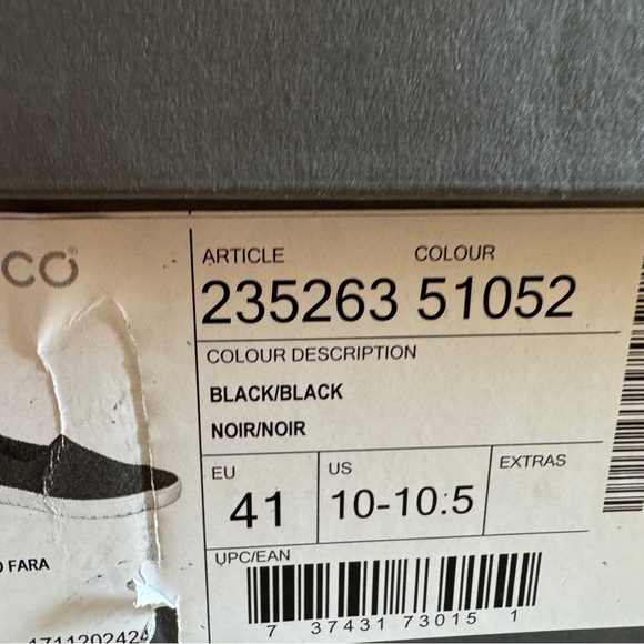 NIB Ecco women’s 41 size 10 black slip-on casual shoes Fara Gillian - Picture 3 of 3